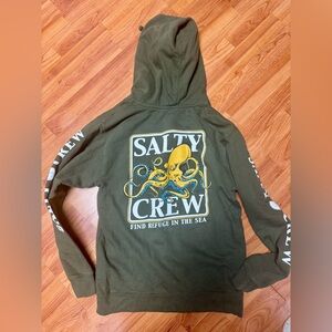 Dark Green Octopus Salty Crew Hoodie